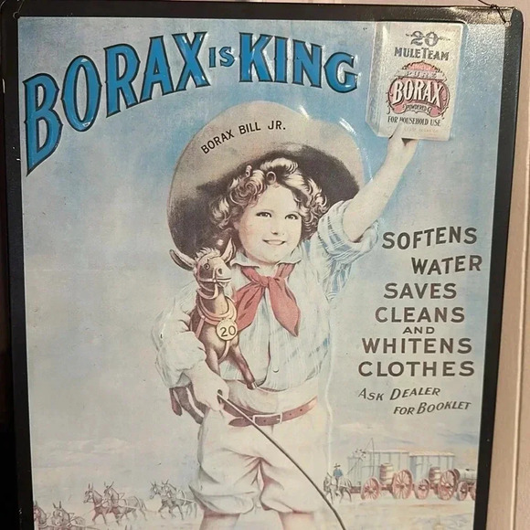 VTG Borax Household Products 20 Mule Team Metal Advertisement Hanging Sign - Picture 6 of 16